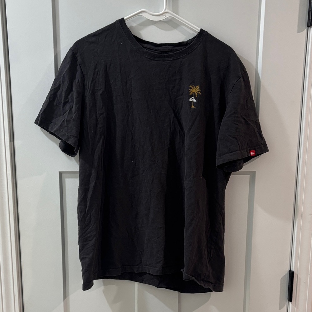 Quiksilver Black Tee with Palm Tree Accent